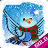 Flappy Cute Bird in Snow - Gold