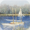 ART slide Puzzle Monet seashore boats painting Puzzles