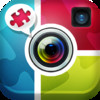 A Magic Picfx Puzzler - The Beautiful Pixlr PhotoEditor for Yr FB Camera Photos Splits the Pic, Instantly Framing a Jigsaw-Gram of Yourself to Share on Social Networks.