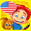 American English for kids: play, learn and discover the world - children learn a language through play activities: fun quizzes, flash card games and puzzles