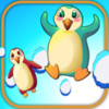 Cute penguins of north pole - greedy fish eaters
