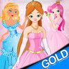 Princess dress up puzzle for girls only - Gold Edition