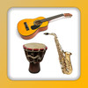 Music instruments and sounds flashcards for kids and toddlers