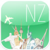 New Zealand Fly & Drive. Offline road map, flights status & tickets, airport, car rental, hotels booking.